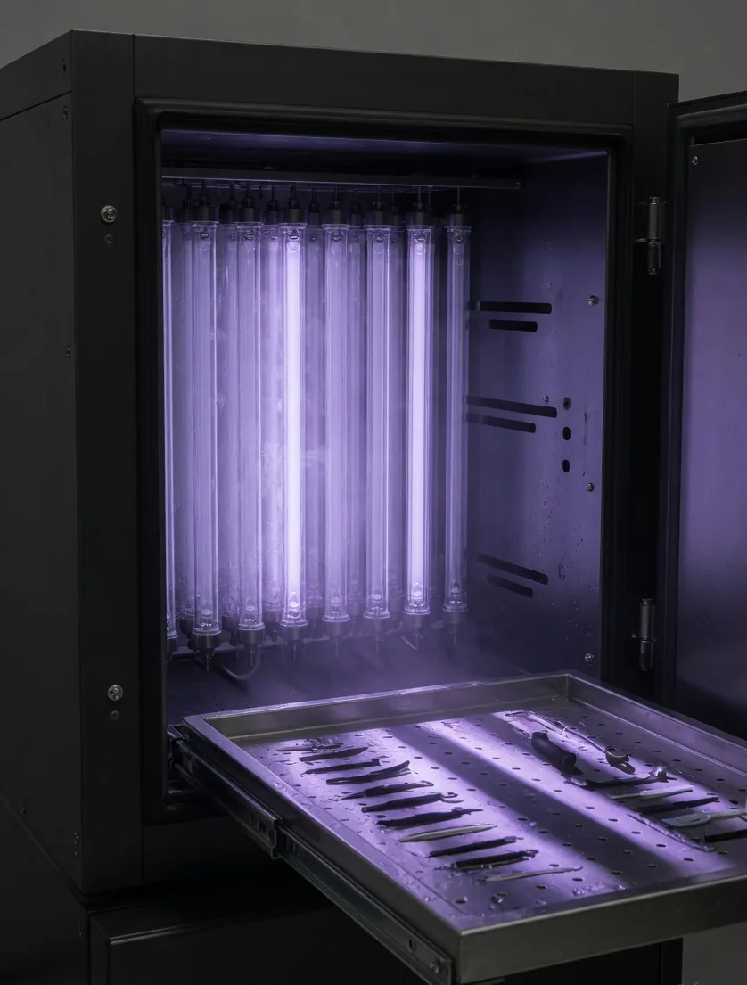 UV tubes inside the OZYNTHA chamber